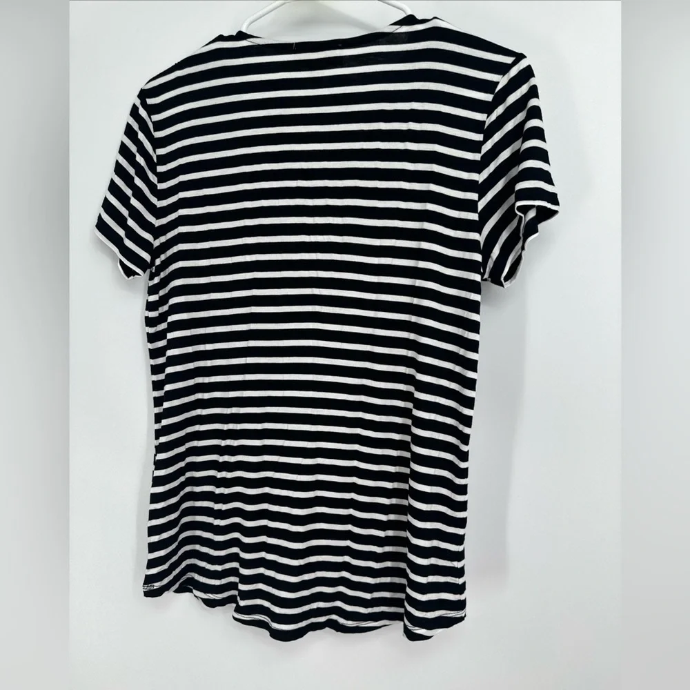 CARMEN MARC VALVO Stripe Lace-up Top Size Small NWT - Picture 4 of 4